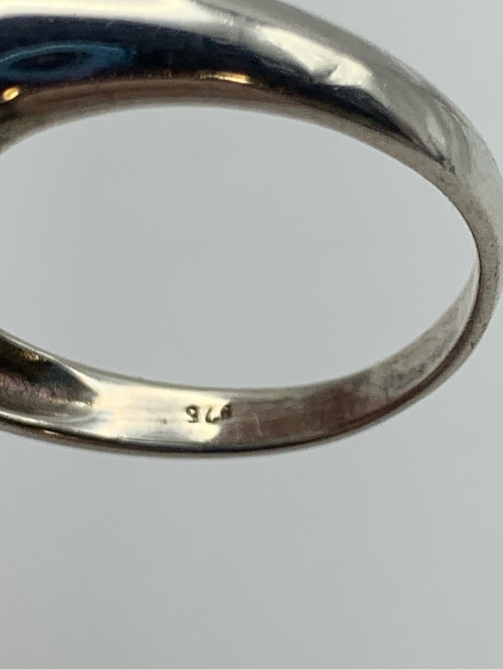 Art Deco Geometric Hexagon Mother of Pearl Sterling Silver Ring Size 9 - Picture 6 of 8